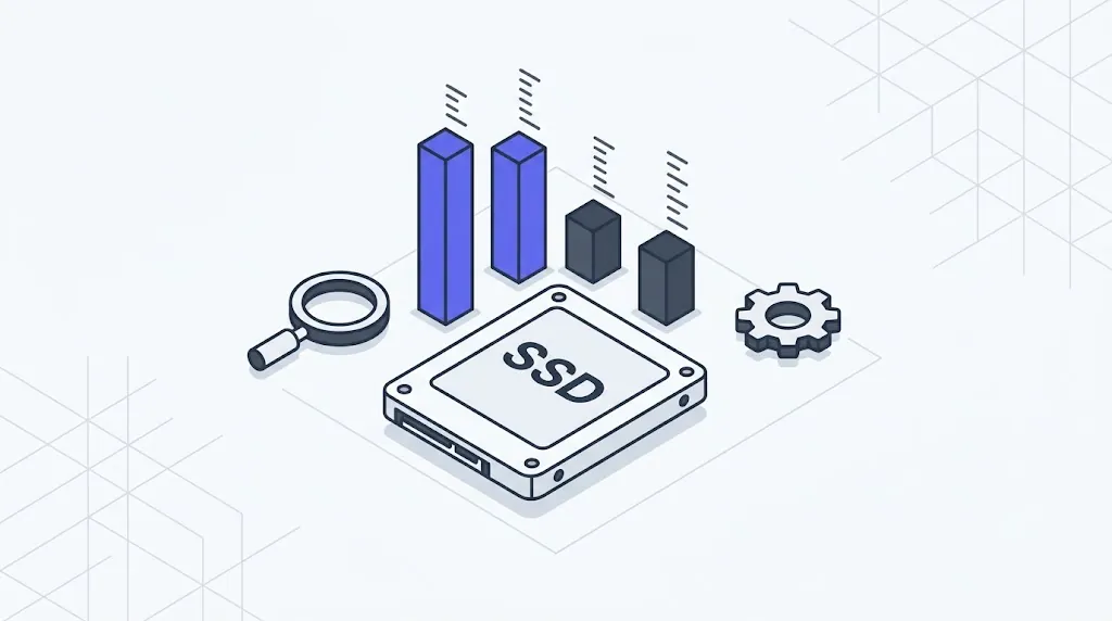 硬盘测速软件：SSD固态硬盘读写速度检测与性能评估示意图
