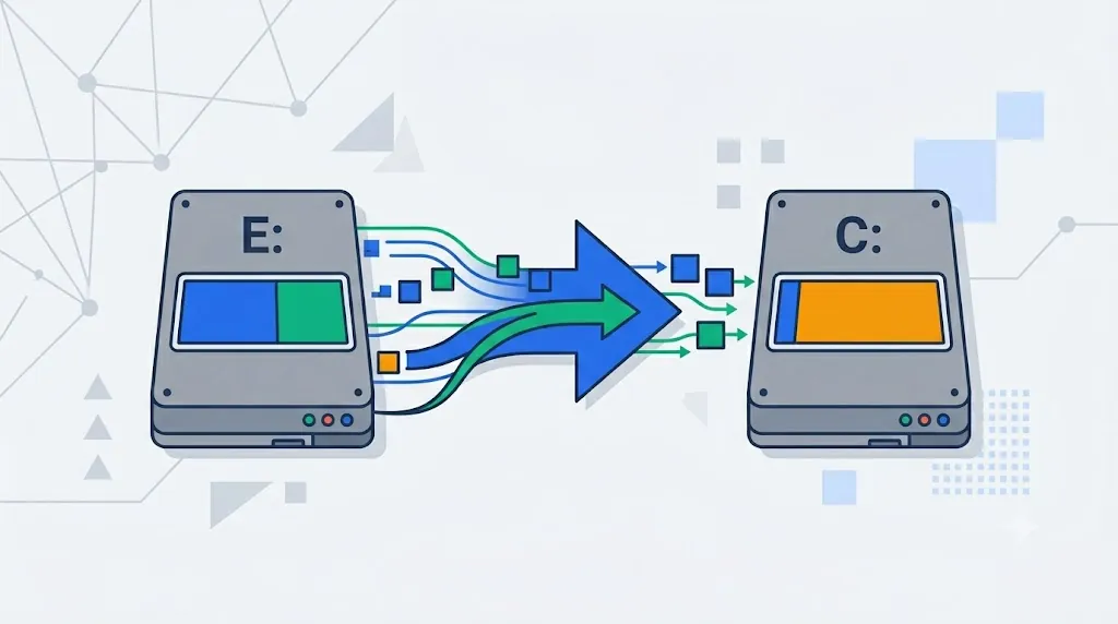 把E盘空间分给C盘示意图