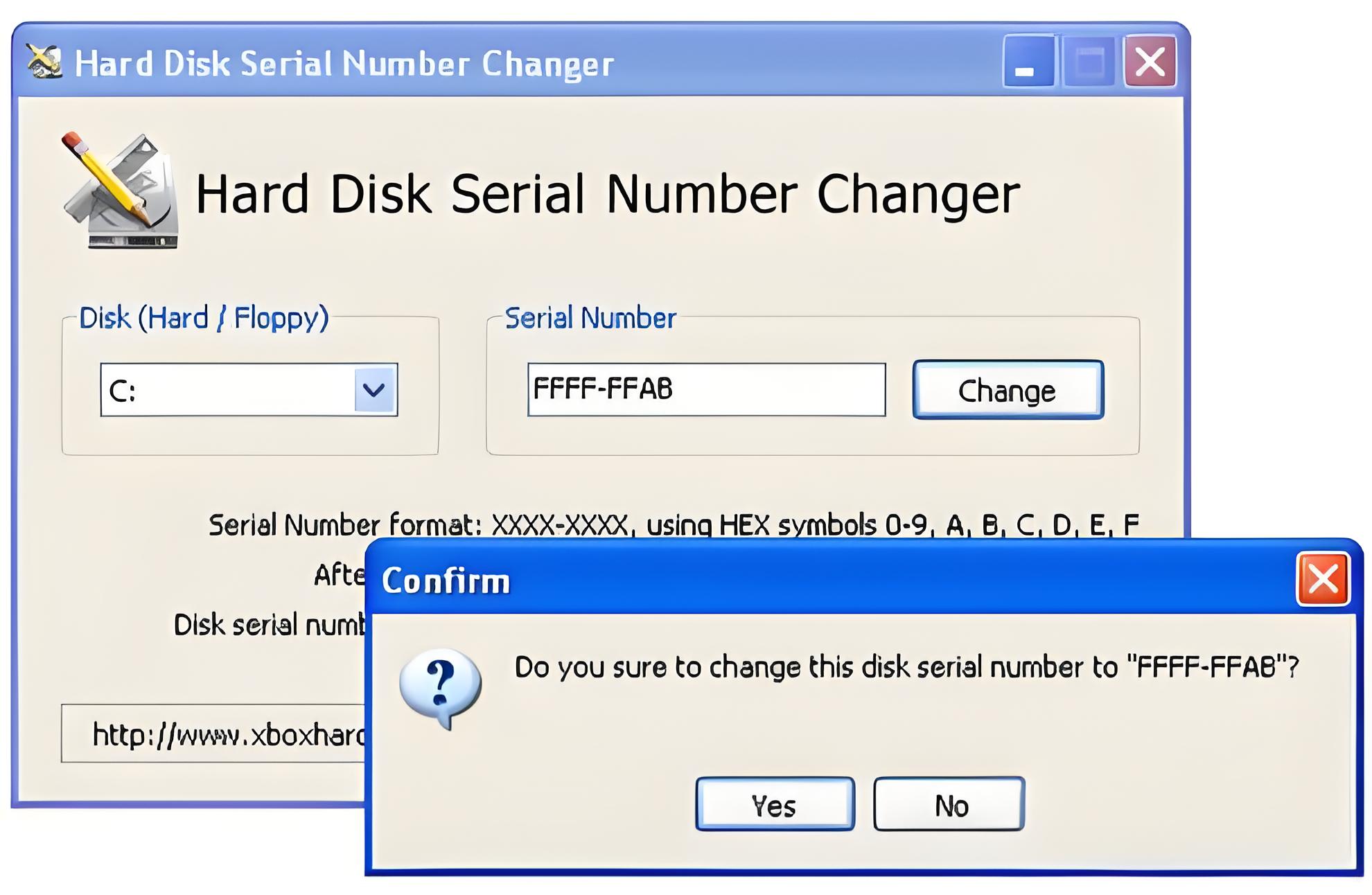 Hard Disk Serial Number Changer
