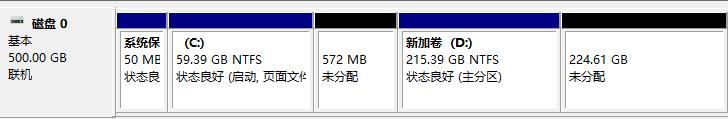 未分配的磁盘空间
