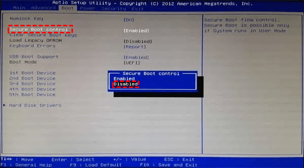 Secure Boot Control